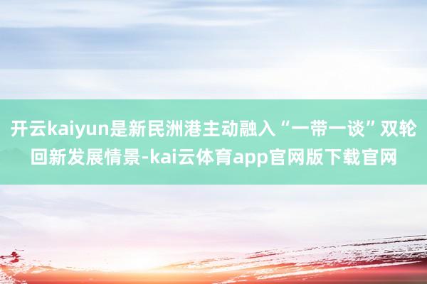 开云kaiyun是新民洲港主动融入“一带一谈”双轮回新发展情景-kai云体育app官网版下载官网