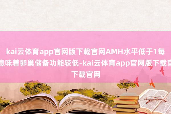 kai云体育app官网版下载官网AMH水平低于1每每意味着卵巢储备功能较低-kai云体育app官网版下载官网